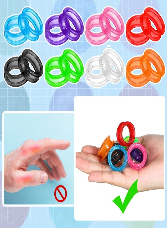 Skybooly 24 Pcs Silicone Scissors Finger Rings Soft Dog Grooming Scissors Accessories Pet Grooming Shear Finger Ring Thumb Inserts Grips for Dog Hair Cutting, 8 Colors - Image 5
